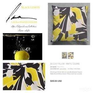 BLACK LEMON . MATTE SQUARE ACCENT PILLOW